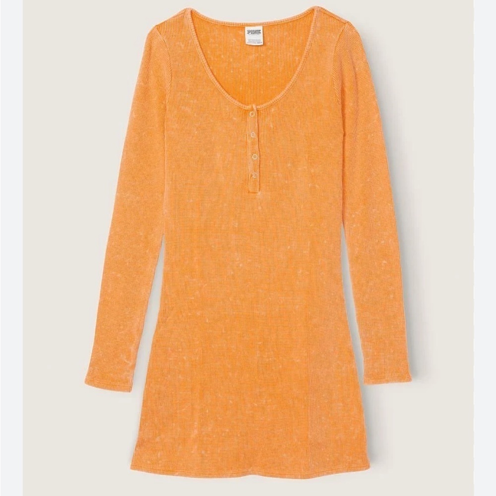PINK Victoria's Secret Orange Long Sleeve Dress - Picture 2 of 7